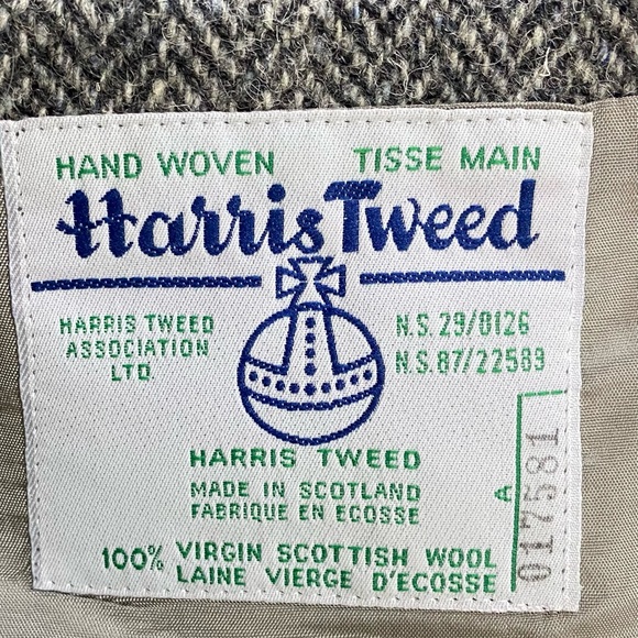 Vintage Harris Tweed Leishman Classic Grey Wool Herringbone Blazer 46R - Picture 3 of 16